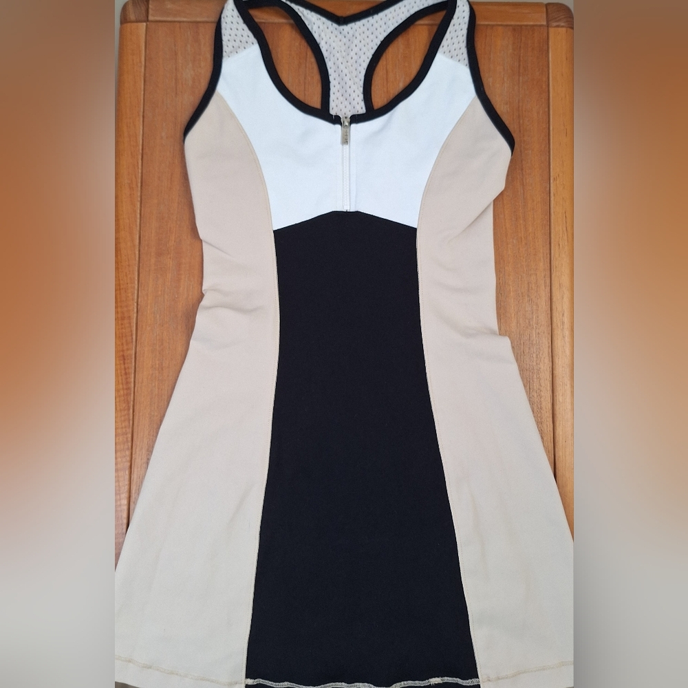 bebe Y2K Retro Tennis Dress Athletic Sporty Halter Racerback Colorblock Nylon XS